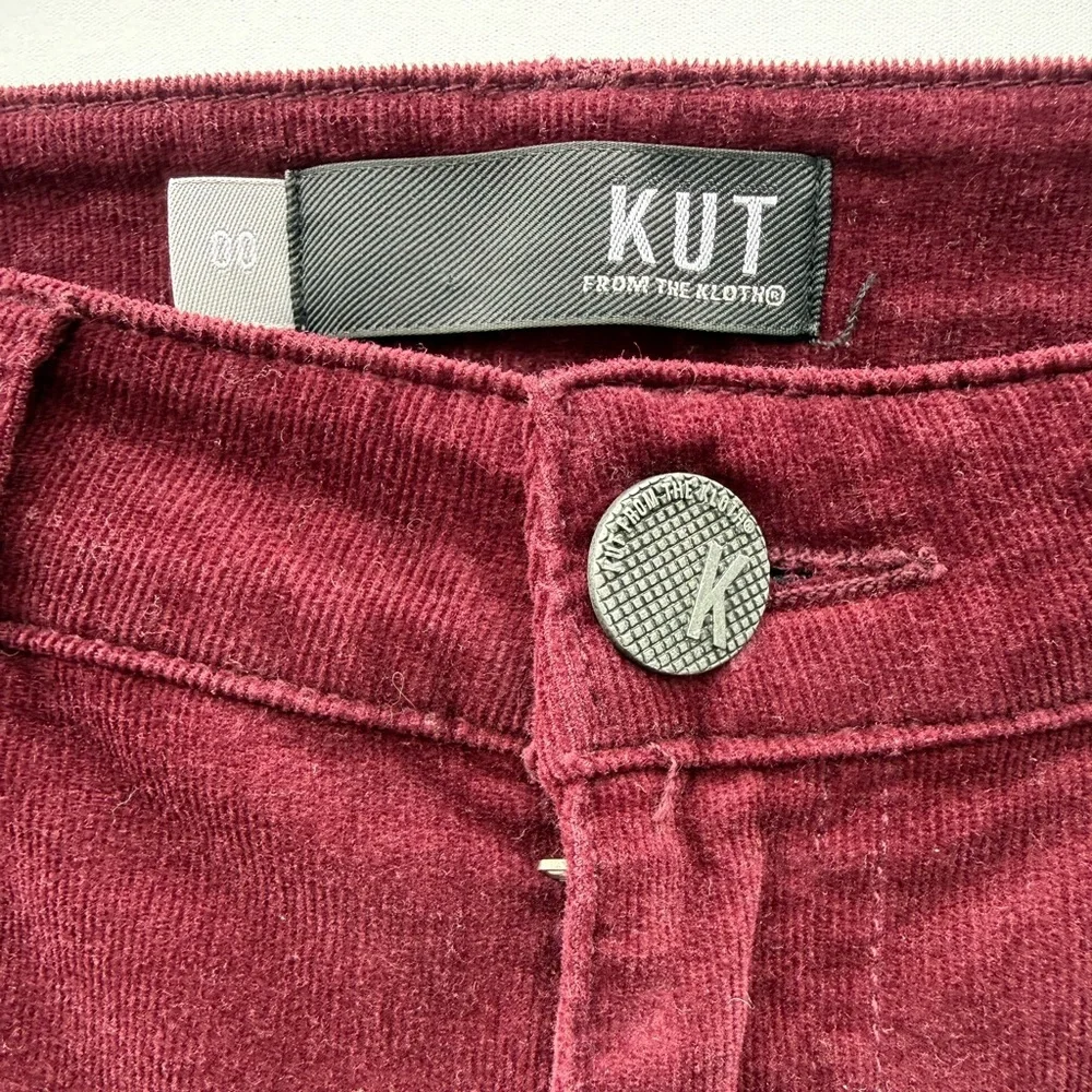 Kut From The Kloth Karen Baby Boot Cut Maroon Corduroy Trousers Size 00 - Picture 5 of 13